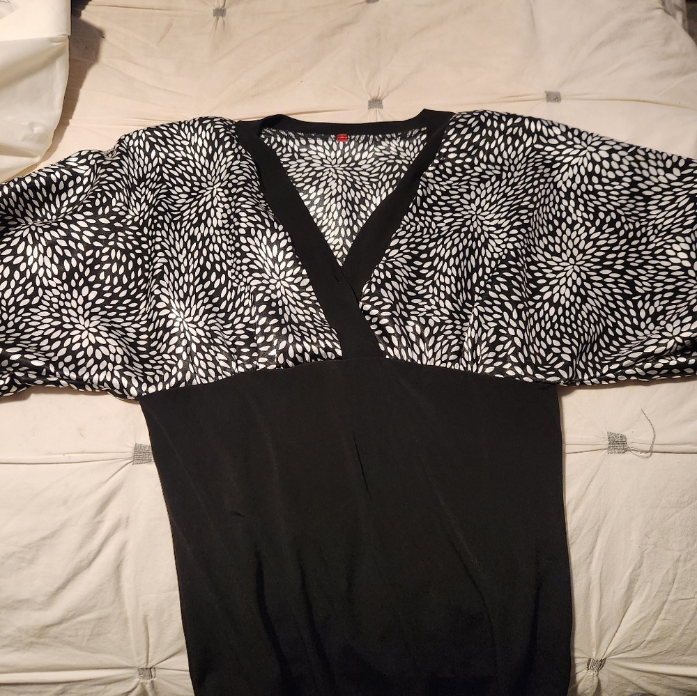 Black and white blouse